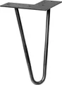 Produktbild: WAGNER Möbelbein HAIRPIN LEG Retro - 12 x 12 x 20 cm, Stahl, schwarz, Bein schräg & Anschraubplatte - 12822001