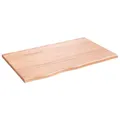 Produktbild: vidaXL Waschtischplatte, Multifunktional Arbeitsplatte mit Naturkante, Waschtischkonsole Tischplatte für Badezimmer, Holzplatte Platte, Hellbraun 80x50x2 cm Massivholz Behandelt