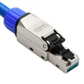 Produktbild: 1x RJ45 Stecker CAT 8 – werkzeuglose Netzwerkstecker für Ethernet, Verlegekabel & Netzwerkkabel | Gigabit fähig, STP geschirmt, 40 Gbit/s, vergoldete Kontakte