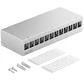 Produktbild: deleyCON 12 Port Patchpanel Gehäuse 1 HE für 14,9 mm x 17 mm Keystone Module mit z.B. RJ45 Koaxialstecker BNC F-Stecker Antennenstecker RJ-11 Cinch Klinke USB Toslink PS2 HDMI - Grau