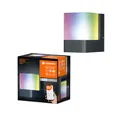Produktbild: Ledvance Smarte LED Aussenleuchte für die Wand mit WiFi Technologie für Außen, RGB-Farben änderbar, aus dunkelgrauem Aluminium, Kompatibel mit Google und Alexa Voice Control, SMART+ WIFI CUBE WALL