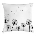 Produktbild: ABAKUHAUS Löwenzahn Kissenbezug, Faded Blowball Pflanze, Klöppelkissenhüllen mit Beidseitigen Druck Farbfest Waschbar und Reißverschluß, 40 x 40 cm, Schwarz und Weiß