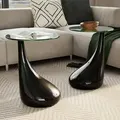 Produktbild: vidaXL Couchtische 2 Stk. mit Runder Glasplatte Hochglanz Schwarz