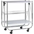 Produktbild: Relaxdays Servierwagen Metall Weiß Klappbar 68,5 cm x 68 cm x 40,5 cm 5 kg