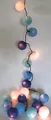 Produktbild: GURU SHOP Stoff Ball Lichterkette, 20`er LED Kugel Lampion Lichterkette - Blau/weiß, 7x7x350 cm