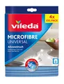 Produktbild: Vileda Allzwecktuch Universal, zu 100% aus Mikrofasern, streifenfreier Glanz, für empfindliche Oberflächen, 38 x 36 cm, 4er Pack