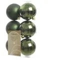 Produktbild: Weihnachtskugeln 8cm Kunststoff Christbaumkugeln Plastik bruchsicher dunkelgrün