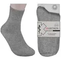 Produktbild: Die Sockenbude Diabetikersocken EXTRA (Bund, 3-Paar, grau beige schwarz) garantiert ohne Gummi grau 35/38