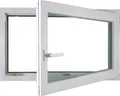 Produktbild: Meeth Kellerfenster 80 x 40 cm DIN rechts 1 Flügelig Dreh-Kipp weiß