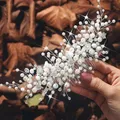 Produktbild: Perlen Braut Kopfschmuck Silber Blume Hochzeit Haarschmuck Braut Haarkamm für...