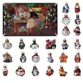 Produktbild: Adventskalender Weihnachtskalender mit Mini-Glasfiguren 4 cm Baumschmuck mundgeblasen und handdekoriert