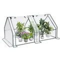 Produktbild: WOLTU Foliengewächshaus Frühbeet, Gewächshaus Balkon, Tomatengewächshaus, mit aufrollbaren Türen, 4 Heringe, 140 g/m2 PE, Metallrahmen, 180x90x90cm,Weiß