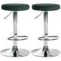 Produktbild: CLP 2er Set Barhocker Ponte Samt grün/Metall in Chromoptik