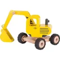 Produktbild: goki Bagger gelb Holz Gummmireifen 20x18x26cm