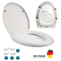 Produktbild: Oval WC-Sitz Absenkautomatik Toiletten WC-Brille Deckel Duroplast Klo weiß
