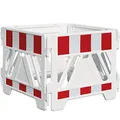 Produktbild: WEMAS Schachtabsperrung Kunststoff, 4 Zaunschranken, weiß/rot, 125 x 105 cm aus Kunststoff, Art.-Nr. 308.049111.00.01