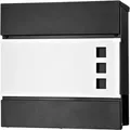 Produktbild: Briefkasten Edelstahl Wandbriefkasten Zeitungsfach Zeitungsrolle Namenschild Design Mailbox Kasten Postkasten Wandmontage - Schwarz/Weiß
