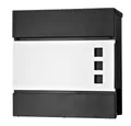 Produktbild: Mucola Briefkasten Briefkasten Wandbriefkasten Mailbox schwarz Weiß Design Postkasten (Stück, 1-St., Premium-Briefkasten), Zeitungsfach