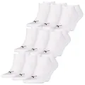 Produktbild: PUMA Unisex Herren Damen Sneaker Socken CUSHIONED 9er Multipack 35-38 39-42 43-46 Schwarz Weiss Blau Grau 83% Baumwolle, Größe:39-42, Packgröße:9 Paar, Farbe:White (002)