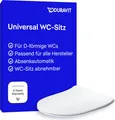 Produktbild: Duravit WC-Sitz Univavo, WC-Sitz D-shaped, Klobrille mit doppelter Absenkautomatik, Toilettendeckel Quick Release für einfache Montage, Klodeckel EU, Urea-Duroplast, Edelstahlscharniere, Weiß