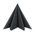 Produktbild: Sovie HORECA XL Serviette in SCHWARZ aus Linclass Airlaid, 48 x 48cm, 1/4 Falz, 50 Stück – Hochwertige Stoffoptik, reißfest & saugfähig, ideal für Gastronomie & Events