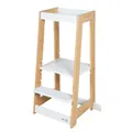 Produktbild: roba Lernturm nach Montessori - Sicherer Tritthocker für Kinder - Ideal als Küchenhelfer - Bis 80 kg belastbar - FSC zertifiziertem Bambus Holz - Weiß