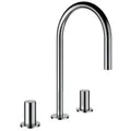 Produktbild: LAUFEN Kartell Waschtisch-3-Loch-Armatur H3123330902201 Edelstahl, Schwenkauslauf 166mm, ohne Ablaufventil