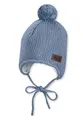 Produktbild: Sterntaler Unisex Kinder Strickmütze Baby Bommelmütze Strick mit Ohrenklappen, Blau, 41
