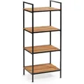 Produktbild: Zeller Standregal mit 4 Ablagen Bambus/Metall 95 cm x 33 cm x 39 cm Schwarz