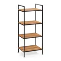 Produktbild: Zeller Present Handels GmbH Zeller Bamboo Standregal, 39 x 33 x 95 cm, 4 Böden, Praktisches & vielseitig einsetzbares Regal aus hochwertigem Bambus und Metall, Farbe: schwarz 18725