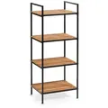 Produktbild: Zeller Standregal mit 4 Ablagen Bambus/Metall 95 cm x 33 cm x 39 cm Schwarz