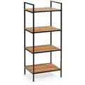 Produktbild: Zeller Present Standregal, Natur, Schwarz, Holz, Metall, Bambus, 39x33x95 cm, Wohnzimmer, Regale, Bücherregale