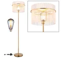 Produktbild: GLOBO LIGHTING LED Stehlampe, Leuchtmittel inklusive, Warmweiß, Stehleuchte Standlampe Glasstäbe gold klar opal LED Wohnzimmerleuchte
