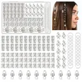 Produktbild: Kieswan 100 Stück Dreadlocks Schmuck Wikinger Haarschmuck Silber, Metall Haarringe für Zöpfe, Verstellbar Cuffs Haarperlen Haarspiralen für Braids Zubehör Dekoration