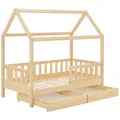 Produktbild: Juskys Kinderbett, Natur, Holz, 80x160 cm, Kinder- & Jugendzimmer, Kindermöbel, Kinderbetten, Hausbetten