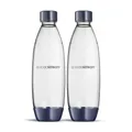 Produktbild: Sodastream, 2 einzelne spülmaschinenfeste Flaschen für Wassersprudler Duo, Terra, E-Terra, Art, Gaia, dunkelblau