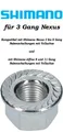 Produktbild: Shimano Nexus und Alfine 3 bis 11 Gang Naben Achsmutter 3/8