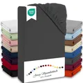 Produktbild: Spannbettlaken Bettlaken Jersey Laken Spannbettuch 180x200cm Baumwolle Anthrazit