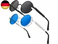 Produktbild: 2 Stück Steampunk Brille Retro Sonnenbrille Herren Rund Retro Sonnenbrille Rund