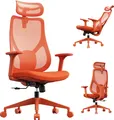 Produktbild: SENSE7 Moyo Ergonomischer Bürostuhl Schreibtischstuhl Orange 3D-Armlehnen Netzrücken Lendenwirbelstütze Chefsessel PC Stuhl Home-office 150 kg