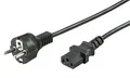 Produktbild: 1,5m Kaltgeräteanschluss Netzkabel Stecker CEE 7/7<>Buchse C13 schwarz 10A 250V