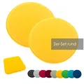 Produktbild: heimtexland ® 2er Pack Sitzkissen Filz Stuhlkissen Bodenkissen Polster Stuhlauflage Indoor Outdoor Kissen rund Typ631 Filzkissen senfgelb 35x35 cm 2 Stück