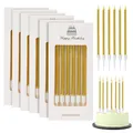 Produktbild: 36 Stück Geburtstagskerzen, Kerzen Gold für Kuchen, Geburtstag Kuchen Birthday Candles mit Ständer, Kuchenkerzen für Kinder & Erwachsene Geburtstagsfeier Hochzeitsparty, Abschlussfeier