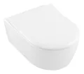 Produktbild: Villeroy & Boch Avento Combi-Pack Tiefspül-WC DirectFlush wandhängend mit SlimSeat 370 x 530 x 315 mm - Weiß Alpin mit CeramicPlus - 5656RSR1