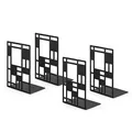 Produktbild: INNOPLUS Buchstütze, Buchstützen Metall, Buchstütze schwarz 2 Paar, Buchständer, Bookends, Buchstützen, Book Holder CD Kinder Metall, Bücher Halter für Regal