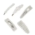 Produktbild: Perle Haarnadeln Künstliche Perlen Haarspange Silber Vintage Haarschmuck Deko für Frauen Mädchen Dame Hochzeit Engagement Haar-Styling 5 Stück