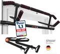 Produktbild: DH FitLife Klimmzugstange Türrahmen ohne Schrauben | Pull up bar Doorway | Reckstange Turnstange Türreck zum Einhängen | inkl. Schlingentrainer | Für Türrahmen 70-92cm