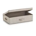 Produktbild: Zeller Aufbewahrungsbox gestreift Beige m. Deckel 61,5x38x16,5 cm
