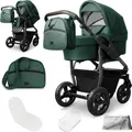 Produktbild: Bergsteiger Capri Kombikinderwagen 2-in-1 ohne Babyschale – Babywanne & Sportsitz, Luftreifen, Federung, höhenverstellbarer Griff, faltbar, Zubehör