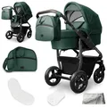 Produktbild: Bergsteiger Capri Kombikinderwagen 2-in-1 ohne Babyschale – Babywanne & Sportsitz, Luftreifen, Federung, höhenverstellbarer Griff, faltbar, Zubehör
